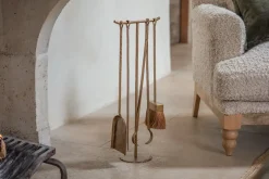 Fireside^Nkuku Lowada Iron Fireside Tools - Antique Brass