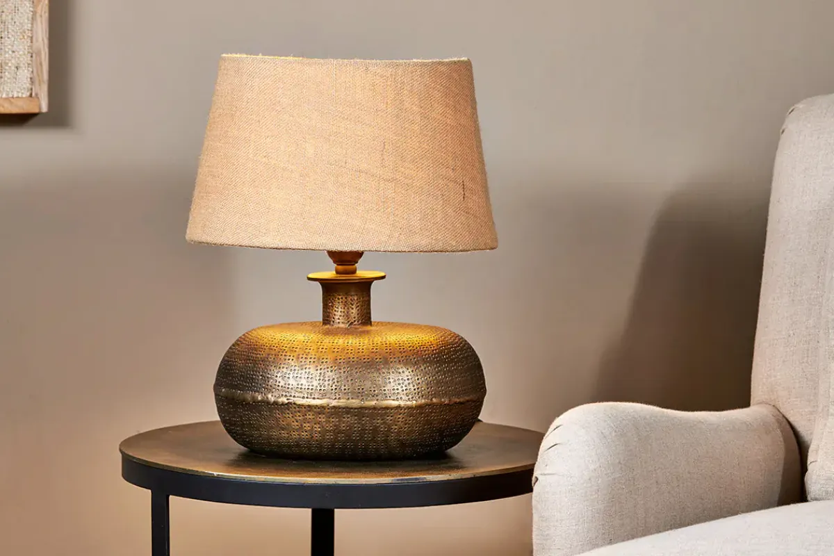 Table Lamps^Nkuku Lumbu Lamp - Antique Brass - Small