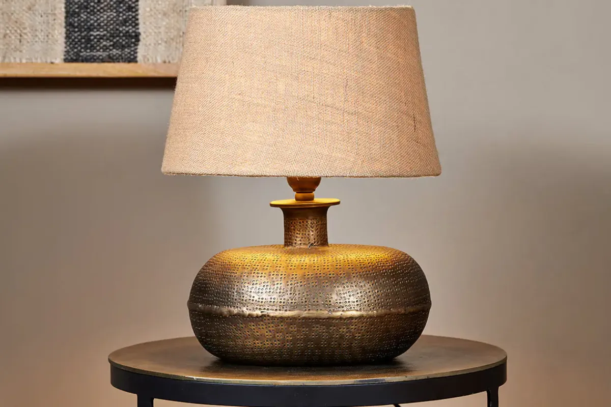 Table Lamps^Nkuku Lumbu Lamp - Antique Brass - Small