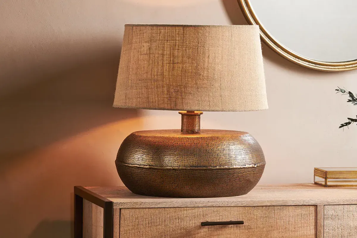 Table Lamps^Nkuku Lumbu Lamp - Antique Brass - Large