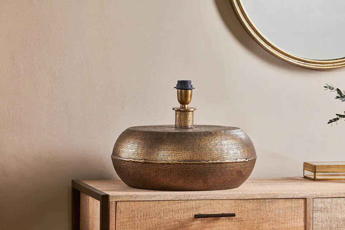 Table Lamps^Nkuku Lumbu Lamp - Antique Brass - Large