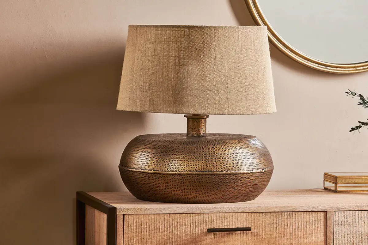 Table Lamps^Nkuku Lumbu Lamp - Antique Brass - Large
