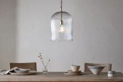 Pendant Lighting^Nkuku Lumina Fluted Recycled Glass Pendant - Clear