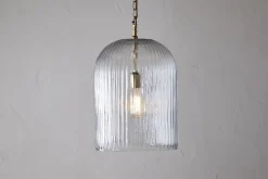 Pendant Lighting^Nkuku Lumina Fluted Recycled Glass Pendant - Clear