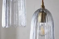 Pendant Lighting^Nkuku Lumina Fluted Recycled Glass Cluster Light - Clear