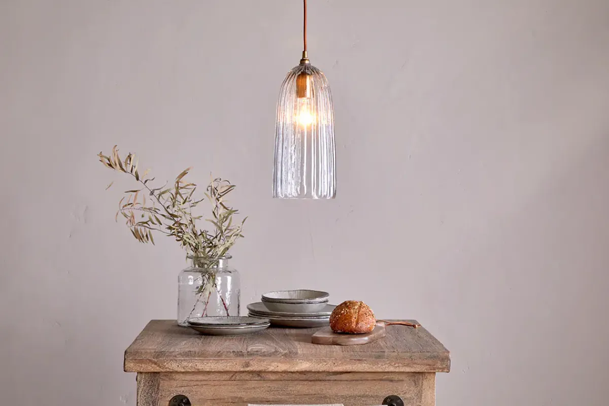 Pendant Lighting^Nkuku Lumina Recycled Glass Pendant - Clear