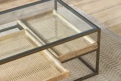 Coffee Tables|Living^Nkuku Luzon Iron & Mango Wood Display Coffee Table - Brass