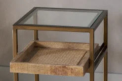 Living|Side Tables^Nkuku Luzon Iron & Mango Wood Display Side Table - Brass