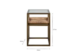 Living|Side Tables^Nkuku Luzon Iron & Mango Wood Display Side Table - Brass