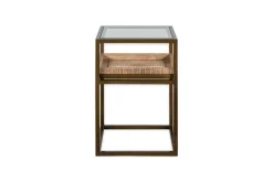 Living|Side Tables^Nkuku Luzon Iron & Mango Wood Display Side Table - Brass