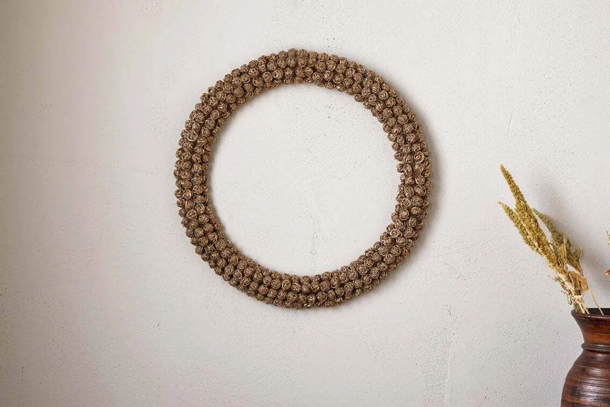 Wreaths & Garlands|New Christmas^Nkuku Madhi Wire Ball Wreath - Brass