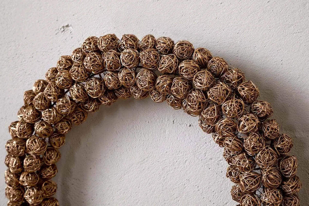Wreaths & Garlands|New Christmas^Nkuku Madhi Wire Ball Wreath - Brass