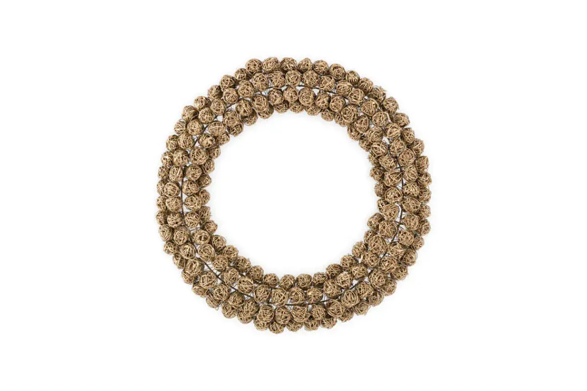 Wreaths & Garlands|New Christmas^Nkuku Madhi Wire Ball Wreath - Brass