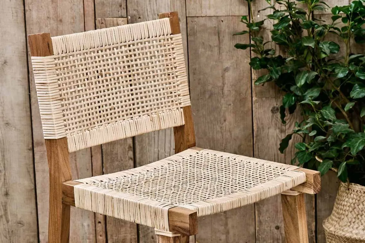 Kitchen & Dining|Bar Stools & Bar Chairs^Nkuku Madrisana Acacia & Rattan Bar Stool