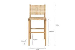 Kitchen & Dining|Bar Stools & Bar Chairs^Nkuku Madrisana Acacia & Rattan Bar Stool