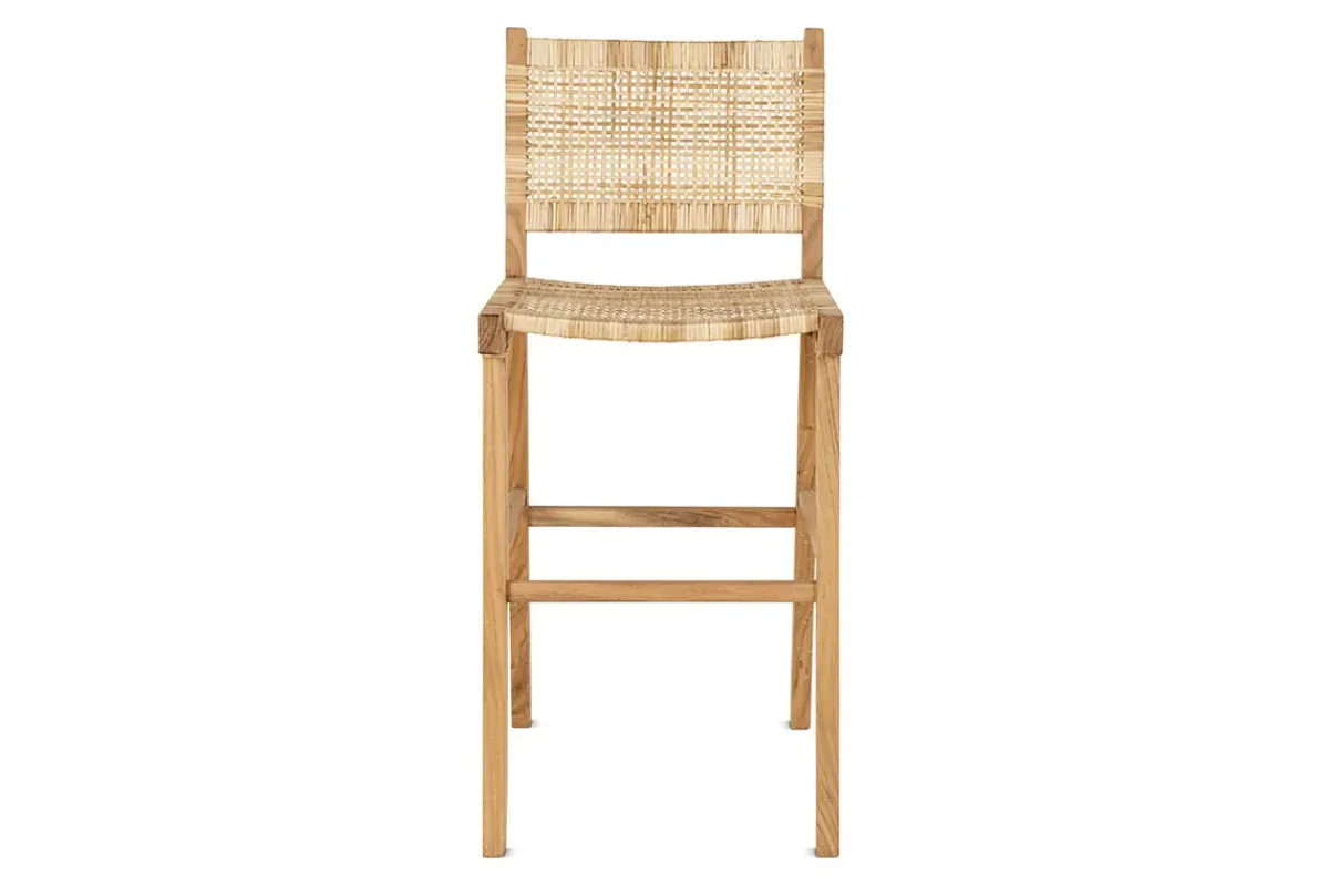 Kitchen & Dining|Bar Stools & Bar Chairs^Nkuku Madrisana Acacia & Rattan Bar Stool