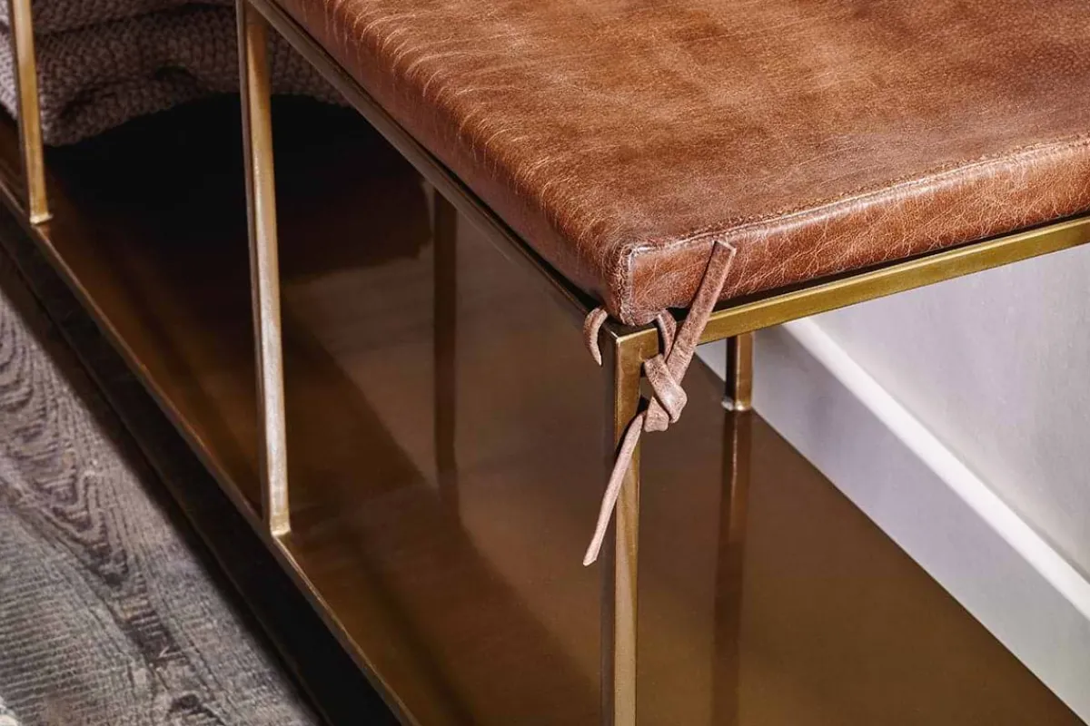 Hallway & Bootroom|Benches^Nkuku Mahi Iron & Leather Bench