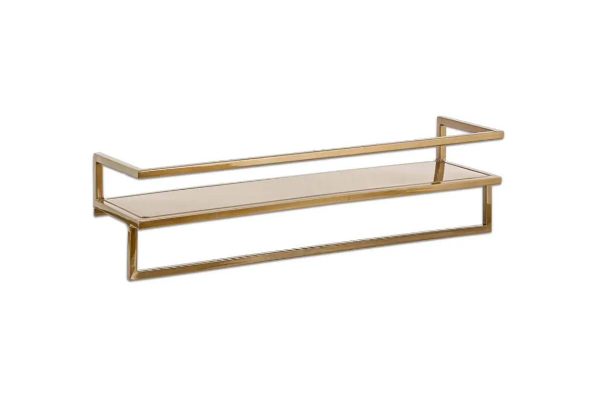 Bathroom Accessories|Storage & Shelving^Nkuku Mahi Wall Shelf With Towel Rail