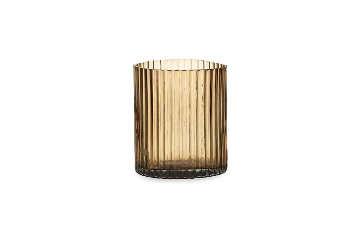 Decorative Home Accessories|Candle Holders^Nkuku Malana Recycled Glass Candle Holder - Smoke Brown