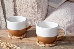 Breakfast Accessories|Mugs^Nkuku Mali Coffee Mug - White (Set of 2)