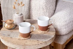 Breakfast Accessories|Mugs^Nkuku Mali Large Mug - White (Set of 2)
