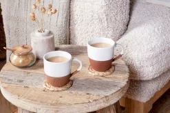 Breakfast Accessories|Mugs^Nkuku Mali Large Mug - White (Set of 2)