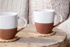 Breakfast Accessories|Mugs^Nkuku Mali Large Mug - White (Set of 2)