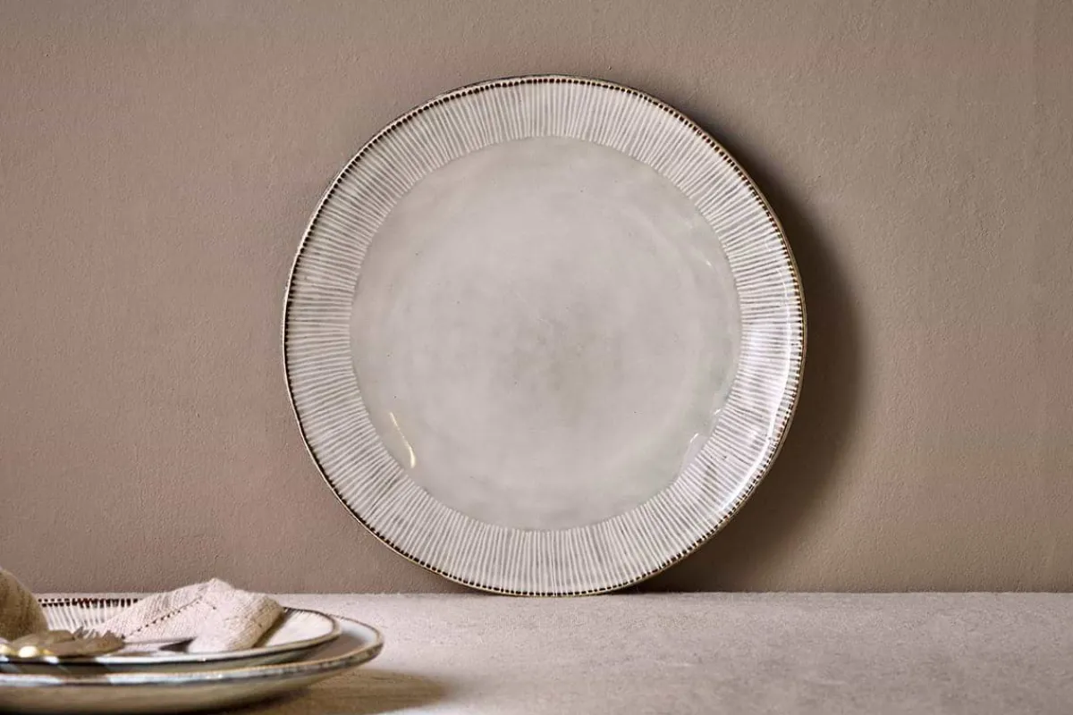 Plates^Nkuku Malia Dinner Plate - Cream