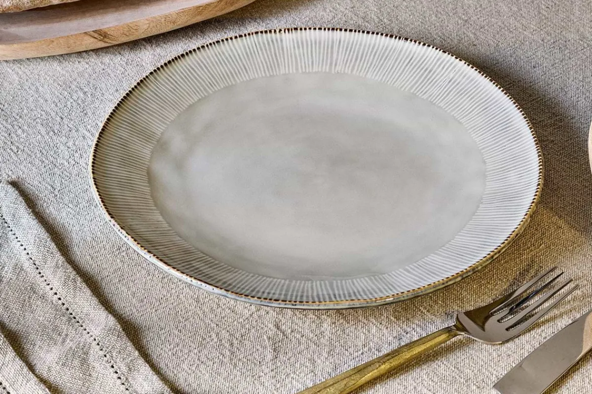 Plates^Nkuku Malia Dinner Plate - Cream
