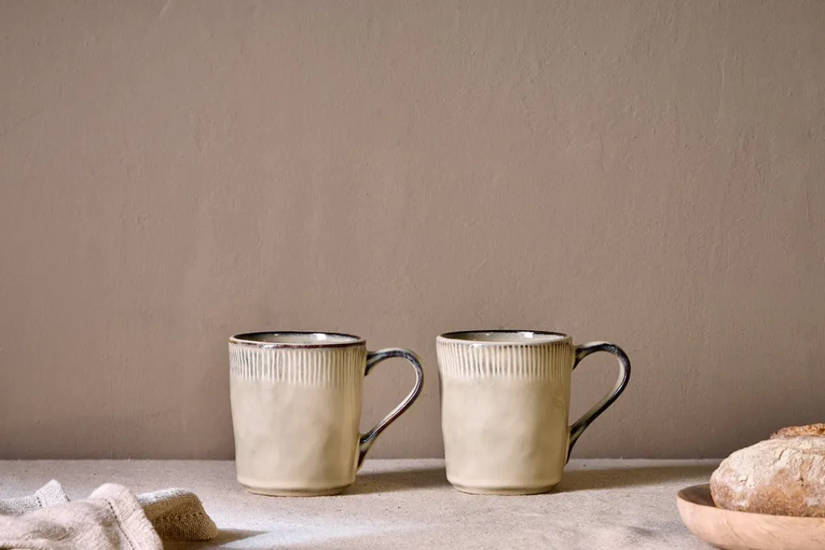 Mugs^Nkuku Malia Mug - Cream - (Set of 2)