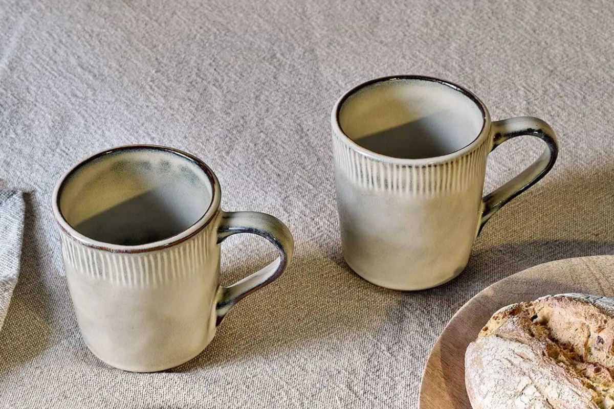 Mugs^Nkuku Malia Mug - Cream - (Set of 2)