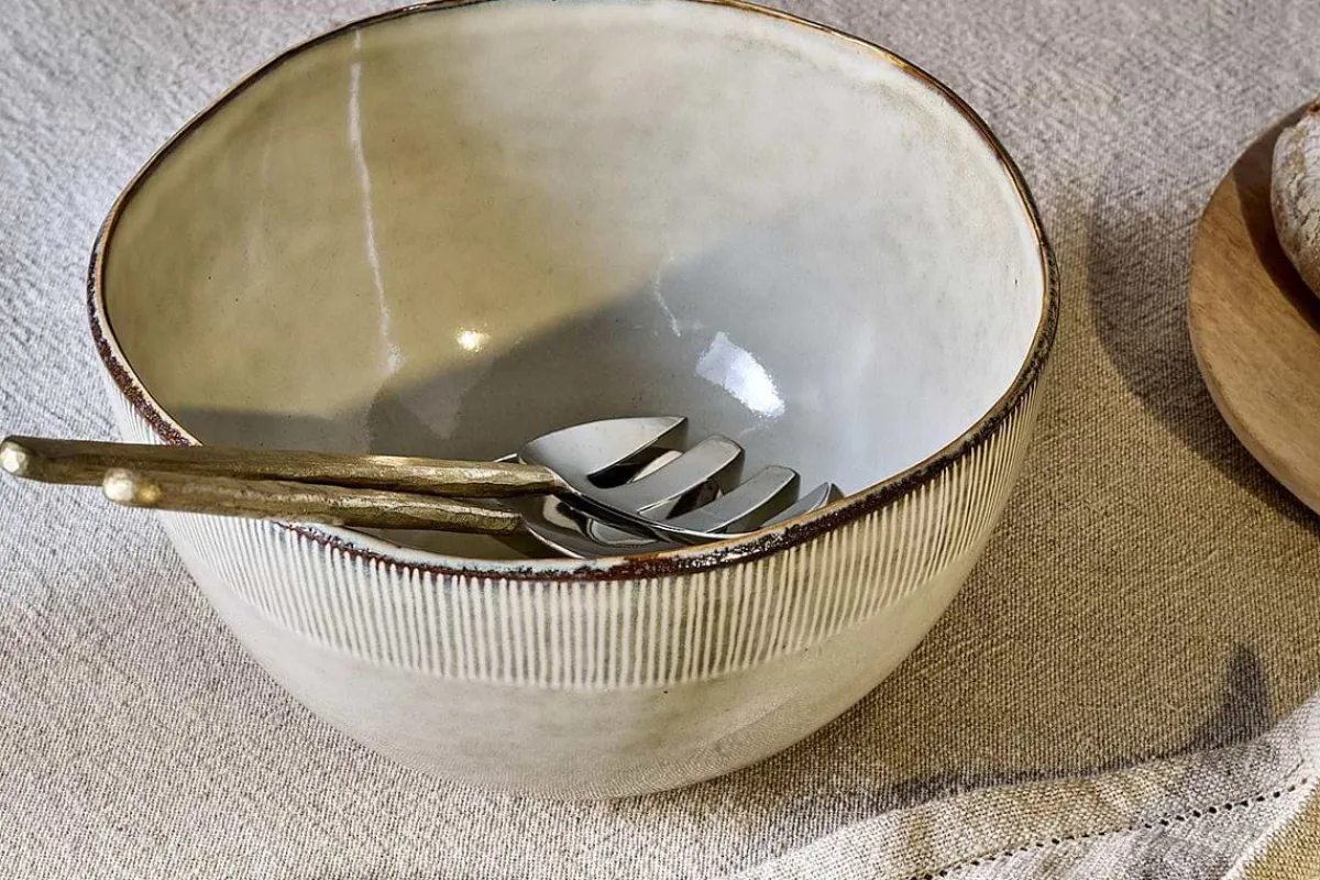 Serving Bowls|Bowls^Nkuku Malia Serving Bowl - Cream