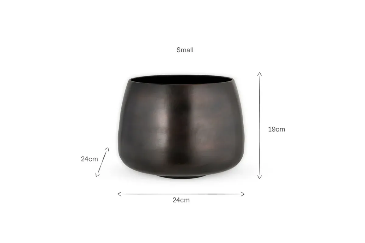 Indoor Planters^Nkuku Maliki Plant Pot - Aged Bronze