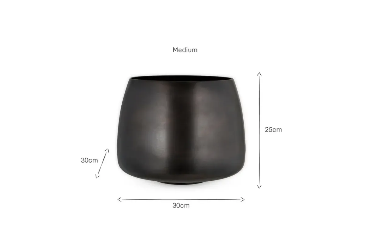 Indoor Planters^Nkuku Maliki Plant Pot - Aged Bronze