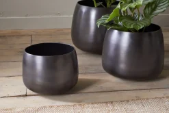 Indoor Planters^Nkuku Maliki Plant Pot - Aged Bronze