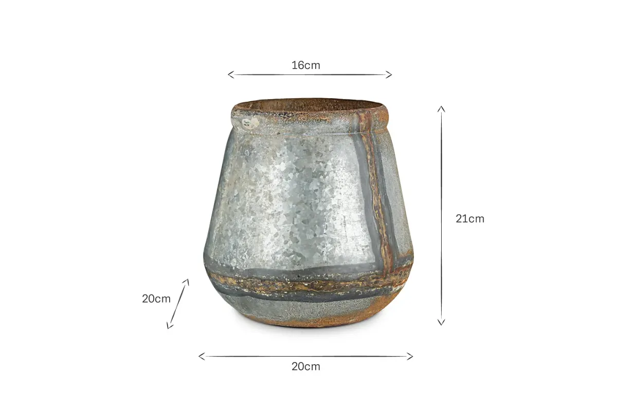 Garden Planters|Garden Décor^Nkuku Mamba Outdoor Planter - Aged Zinc