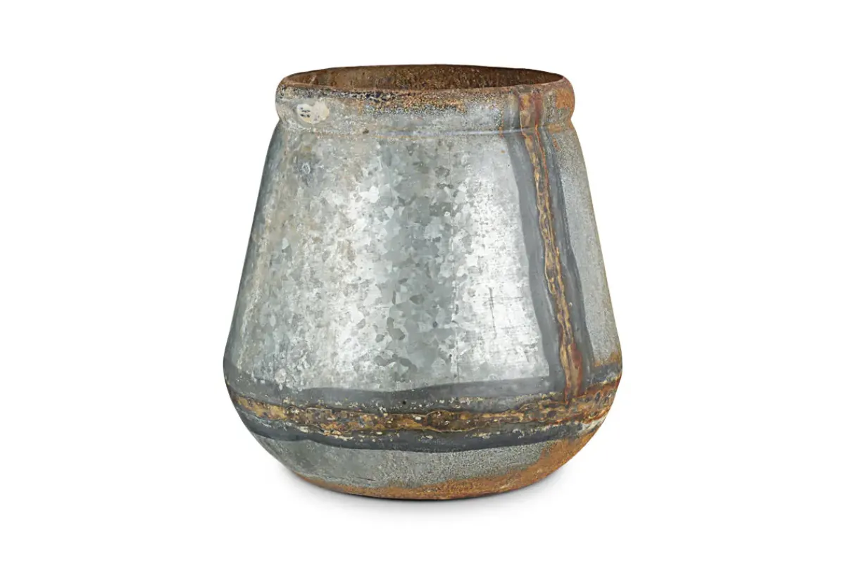 Garden Planters|Garden Décor^Nkuku Mamba Outdoor Planter - Aged Zinc