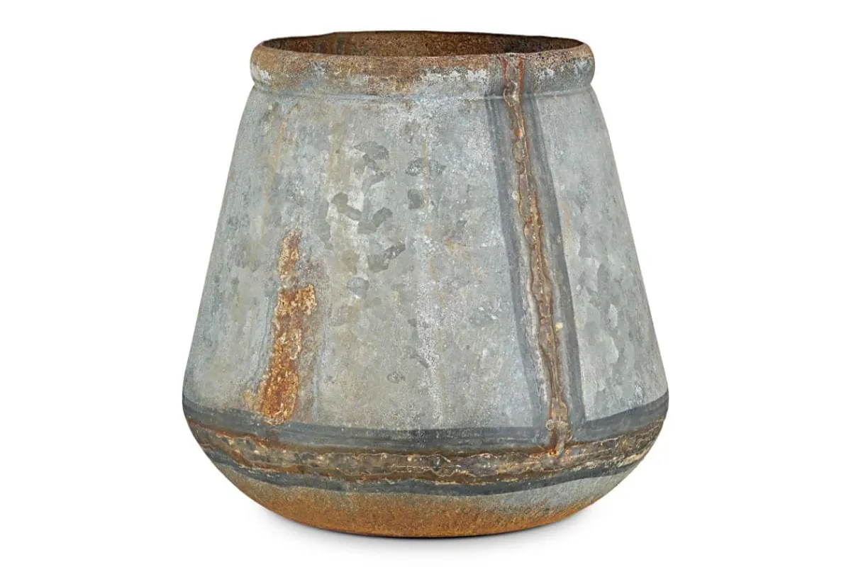 Garden Planters|Garden Décor^Nkuku Mamba Outdoor Planter - Aged Zinc