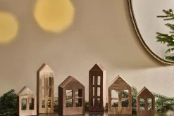 Candles & Candleholders^Nkuku Mandar Mango Wood House - Dark Brown - Small