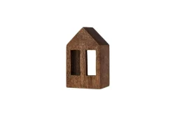 Candles & Candleholders^Nkuku Mandar Mango Wood House - Dark Brown - Small