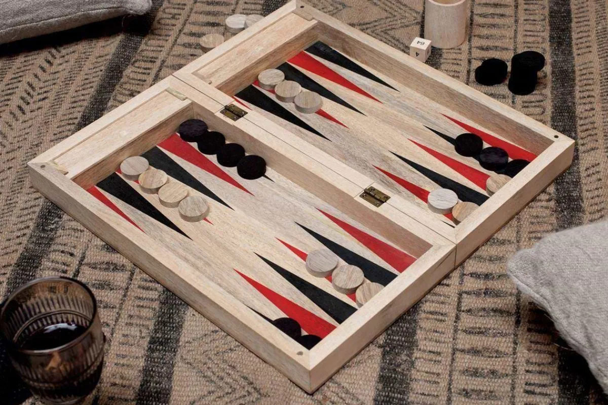 Board Games^Nkuku Mango Wood Backgammon