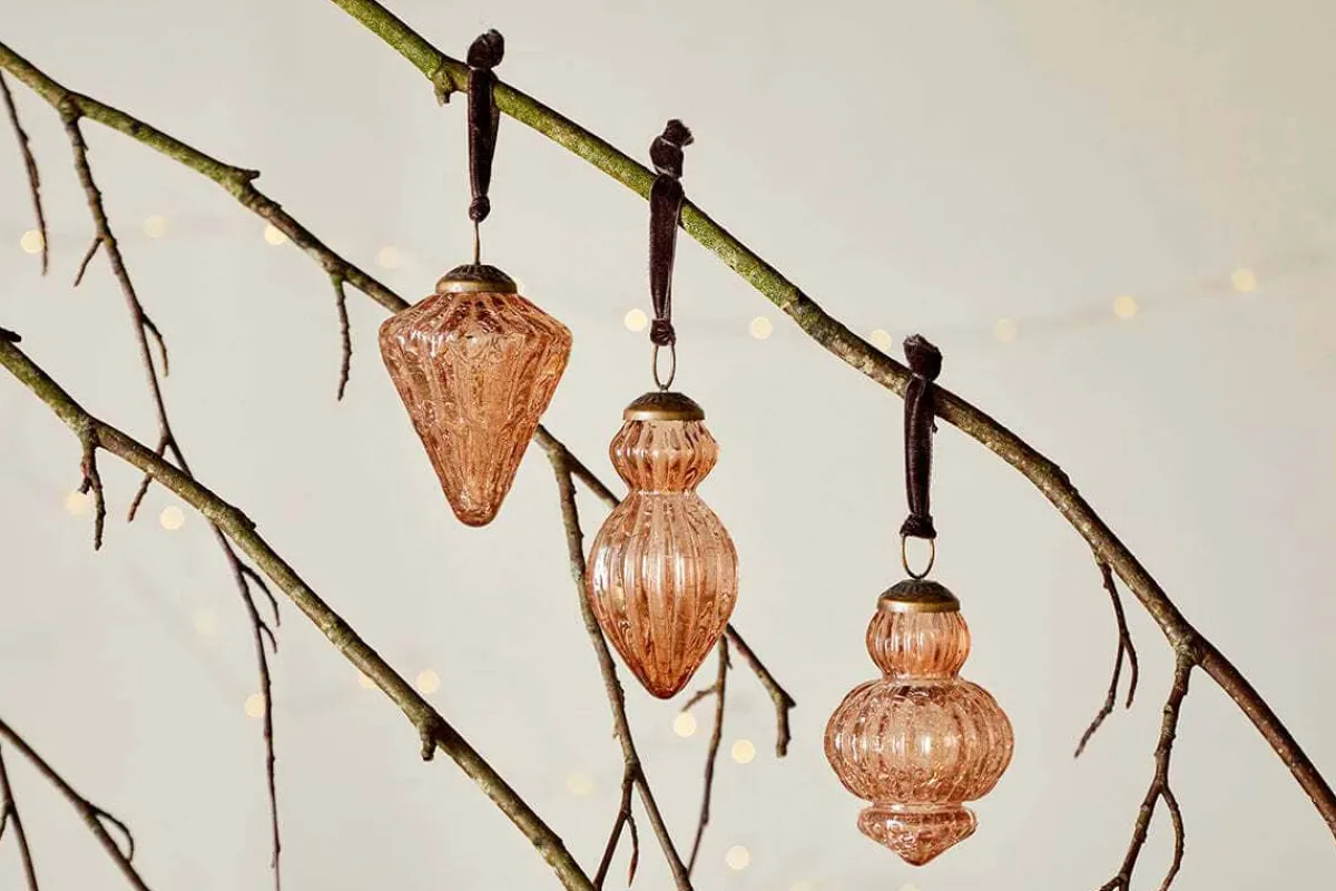 Baubles & Tree Decorations|New Christmas^Nkuku Manipur Baubles - (Set of 3) Copper
