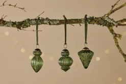Baubles & Tree Decorations|Shades Of Nature^Nkuku Manipur Baubles - (Set of 3) Green