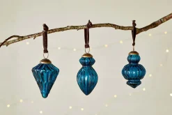 Baubles & Tree Decorations|New Christmas^Nkuku Manipur Baubles - (Set of 3) Indigo
