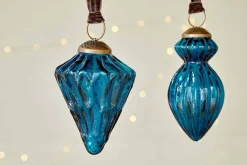Baubles & Tree Decorations|New Christmas^Nkuku Manipur Baubles - (Set of 3) Indigo