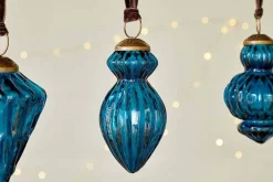 Baubles & Tree Decorations|New Christmas^Nkuku Manipur Baubles - (Set of 3) Indigo
