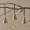 Baubles & Tree Decorations|Winter Berries^Nkuku Manya Metal Bell Baubles - Brass - (Set of 3)
