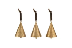 Baubles & Tree Decorations|Winter Berries^Nkuku Manya Metal Bell Baubles - Brass - (Set of 3)
