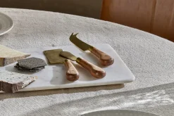 Serving Cutlery|Cheese Board & Knives^Nkuku Maram Cheese Knife Set - Natural & Gold (Set of 3)