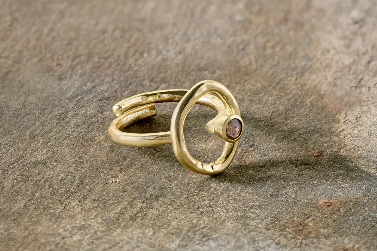Jewellery & Jewellery Boxes|Jewellery^Nkuku Mari Labradorite Ring - Gold